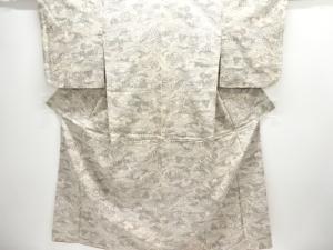 家屋風景模様織り出し手織り紬着物